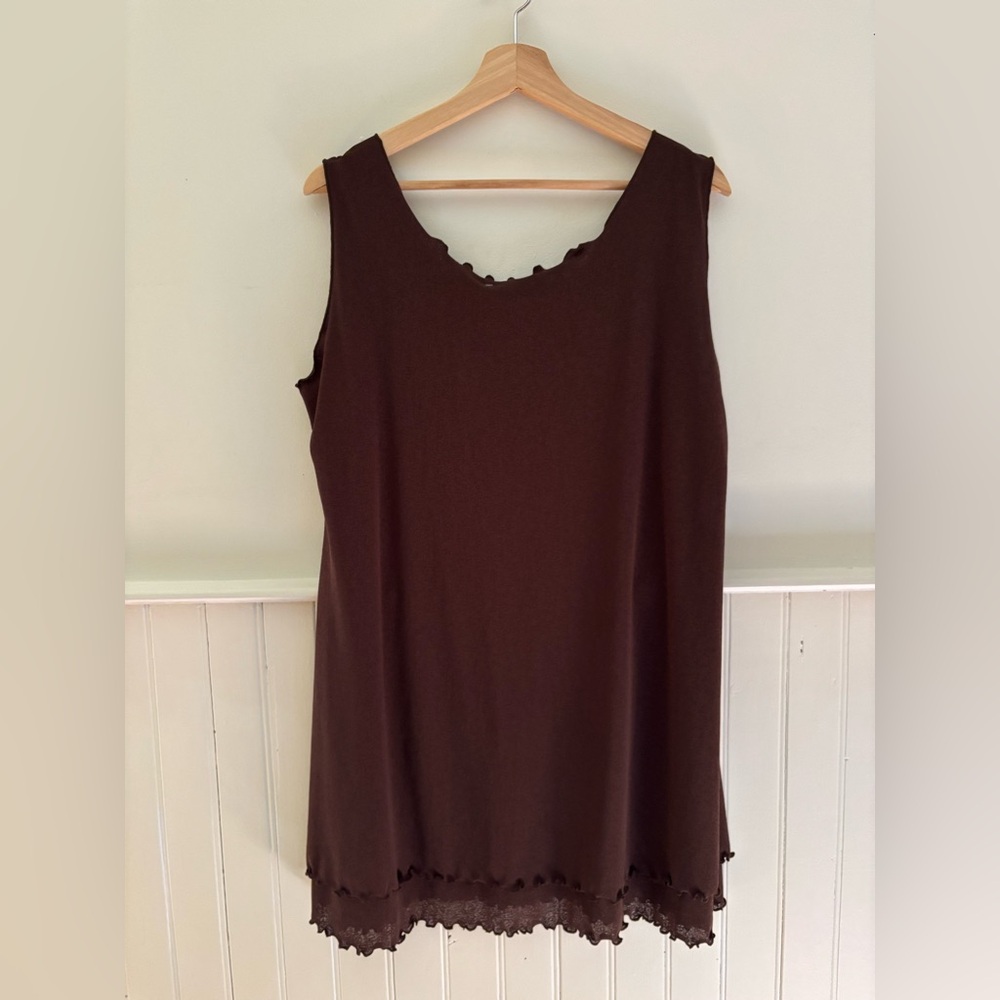 1990s Brown Ruffled Mini Dress | Made in Canada